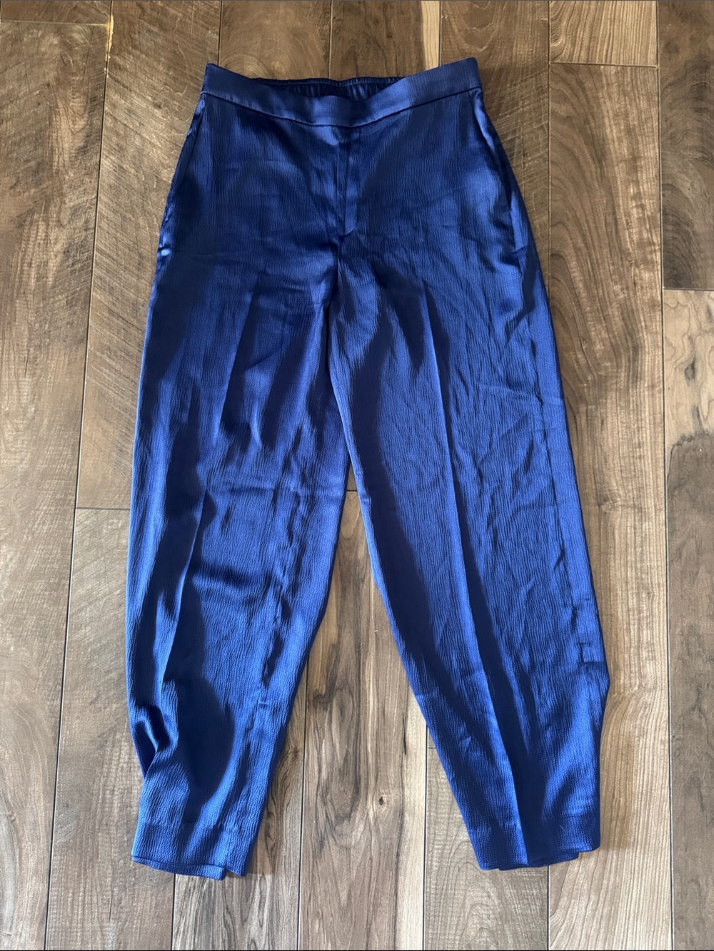 Women's Blue Satin wide leg Pants